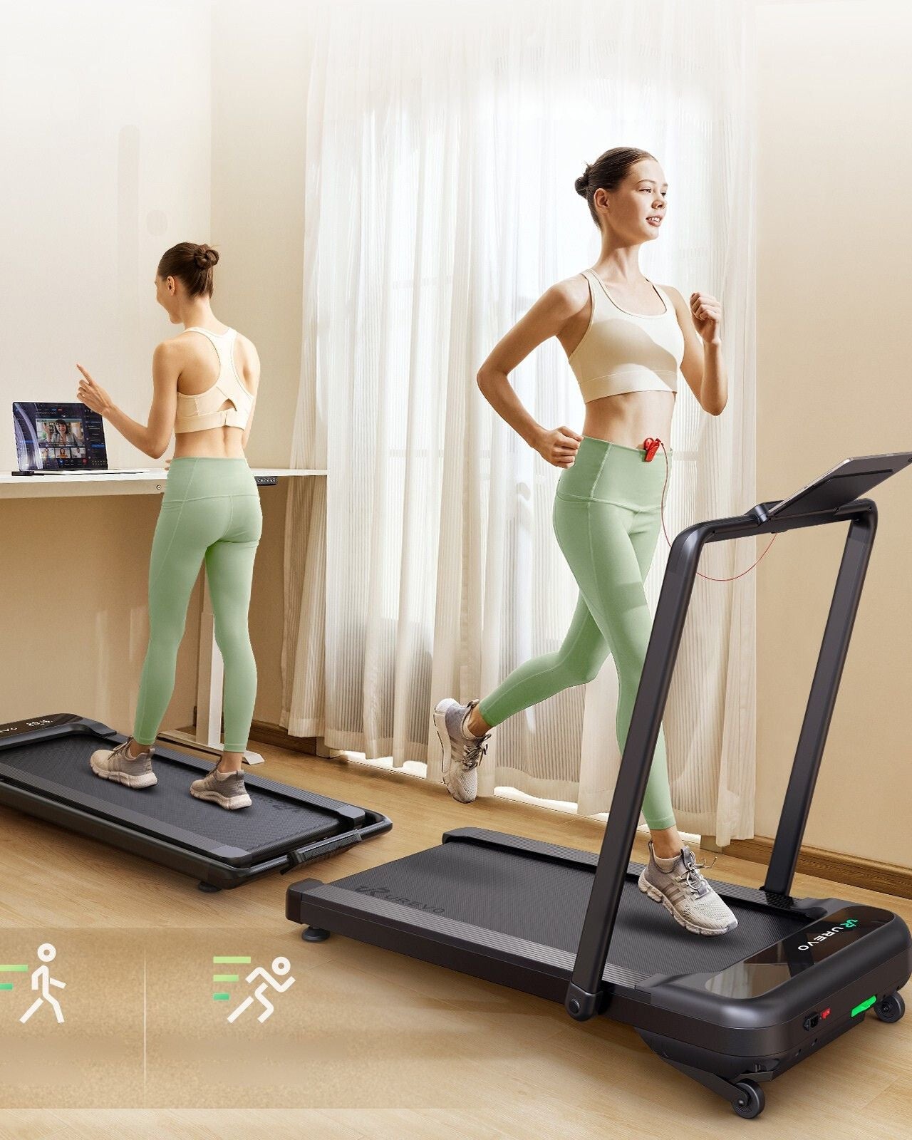 Urevo Treadmill STROL 2S PRO löpband 420 x 1080 mm 12 km/t