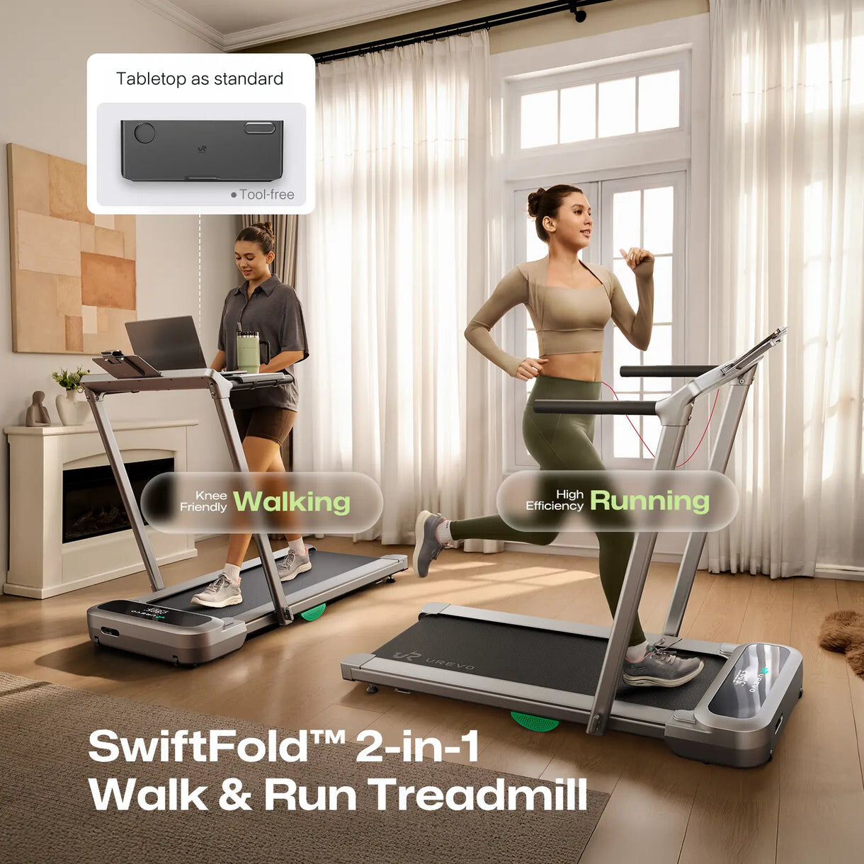 Urevo FoldiMix 5 Pro Smart Treadmill 400 × 1200 mm 13.4 km/h