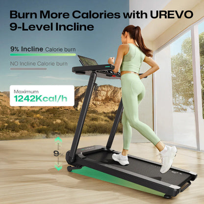 UREVO Foldi 3S Auto-inclined löpband 420 x 1080 mm 12 km/t